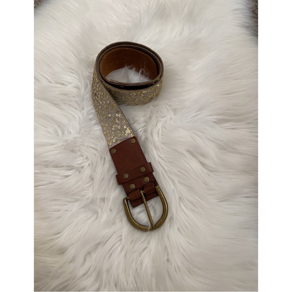 Vintage Leather Festival Sequin Hollister Belt